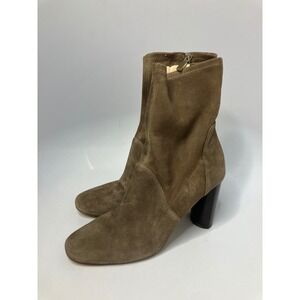 Zara woman tan taupe‎ boots zipper closure women's size 40 9.5 dressy trendy
